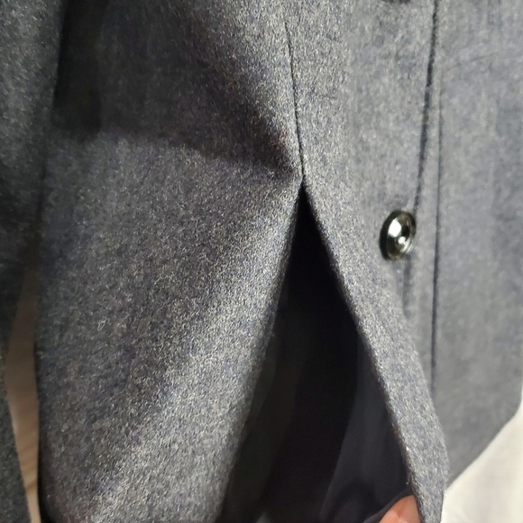 London Fog Collection Charcoal Gray Button Up Wool Pea Coat Jacket Size Medium - Picture 5 of 12